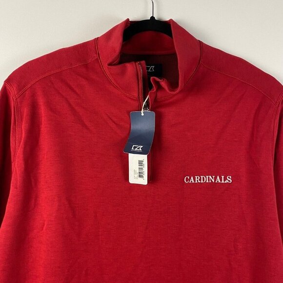 Cutter And Buck 1/4 Zip Sweater Mens 2XB Cardinals Sports Team Red - Picture 2 of 11